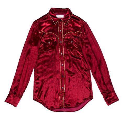 Saint Laurent Fall 2016 velvet western shirt 